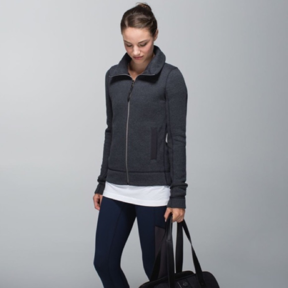 Lululemon 6 En Route Jacket Grey Fleece Zip Up